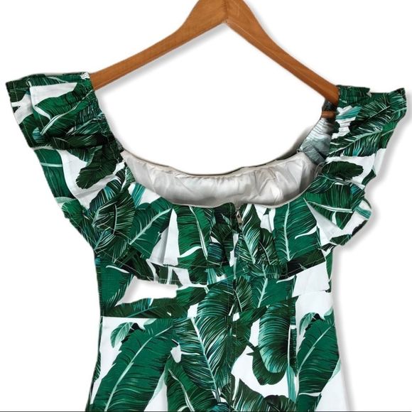 L’atiste Palm Print Off Shoulder Minidress NWT size Small - Picture 4 of 10